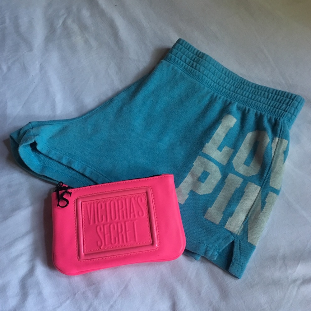 PINK VS | light blue shorts